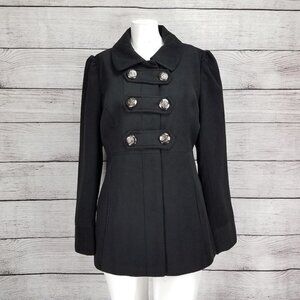 Hydraulic Junior's L Military Style Double Breasted Pea Coat Button front